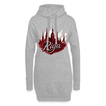 Riga Hauptstadt Lettland Baltikum Geschenk - Hoodie-Kleid - Grau meliert - Vorne