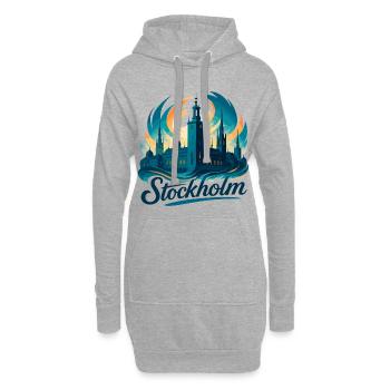 Stockholm la plus belle capitale Suède Cadeau - Sweat-shirt à capuche long Femme - gris chiné - Devant