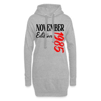 41. GEBURTSTAG 1985 NOVEMBER - Hoodie-Kleid - Grau meliert - Vorne