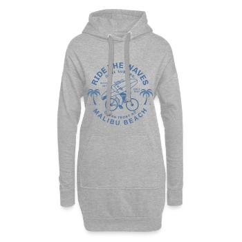 Vintage Malibu Surf Badge - Sweat-shirt à capuche long Femme - gris chiné - Devant