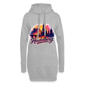 Heidelberg Stadt Silhouette prachtvoll Geschenk - Hoodie-Kleid - Grau meliert - Vorne