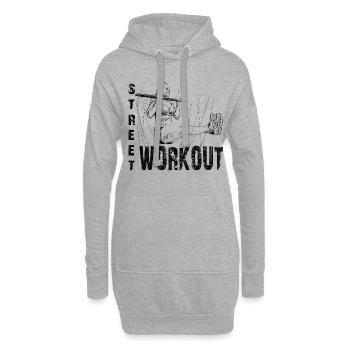 Street workout girl - Hoodie-Kleid - Grau meliert - Vorne