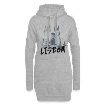Kathedrale von Lissabon Monochromes Illustrationsdesign - Hoodie-Kleid - Grau meliert - Vorne
