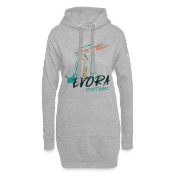 Illustration du Temple romain de Évora  - Sweat-shirt à capuche long Femme - gris chiné - Devant