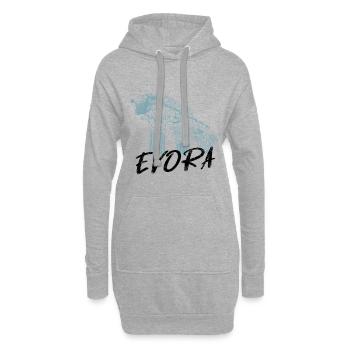 Illustration monochrome du temple romain d’Évora - Sweat-shirt à capuche long Femme - gris chiné - Devant