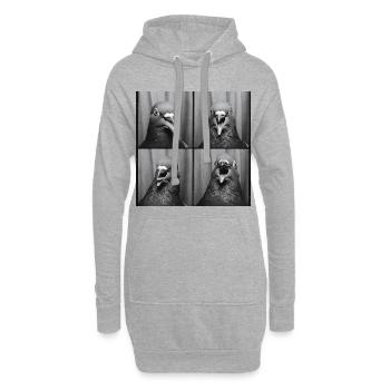 Boîte photo de colombe drôle - Sweat-shirt à capuche long Femme - gris chiné - Devant
