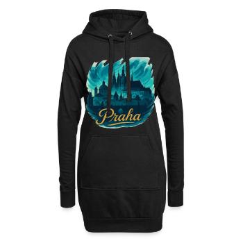 Praha Skyline Prag Hauptstadt Tschechien maritim - Hoodie-Kleid - Schwarz - Vorne