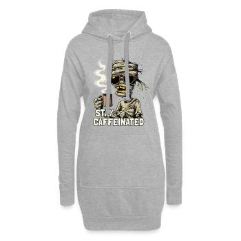 Momie de café avec un dicton amusant - Sweat-shirt à capuche long Femme - gris chiné - Devant