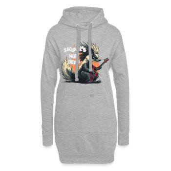 Lustiges Punkrock Stinktier spielt Gitarre - Hoodie-Kleid - Grau meliert - Vorne