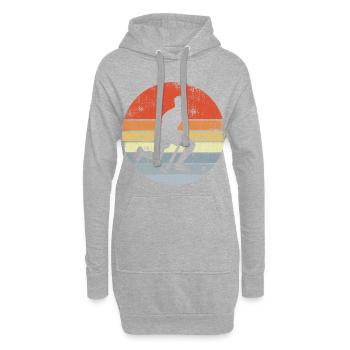 Dessin d’un joueur de hockey sur gazon - Sweat-shirt à capuche long Femme - gris chiné - Devant