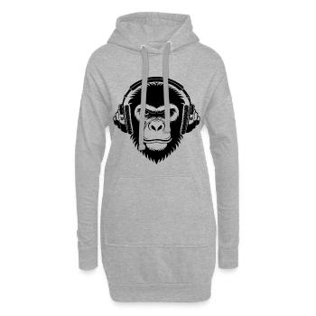 Prime Sound Wave Vibe Affenkopf Shirt - Hoodie-Kleid - Grau meliert - Vorne
