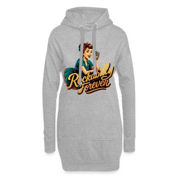 Rockabilly Forever Microphone anthracite des années 50 cadeau - Sweat-shirt à capuche long Femme - gris chiné - Devant
