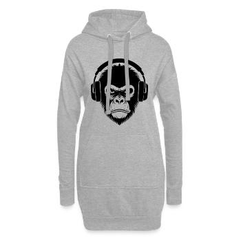 Urban Affenkopf Nachtfahrt Edition Shirt - Hoodie-Kleid - Grau meliert - Vorne