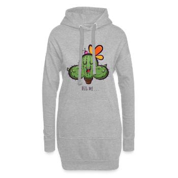 Kaktus Umarmt Mich Karikatur - Hoodie-Kleid - Grau meliert - Vorne