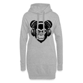 Skateboard Affe Crew Rhythm Kopfhörer Street Shirt - Hoodie-Kleid - Grau meliert - Vorne
