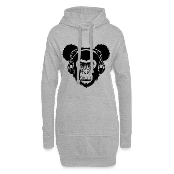 Skateboard Affe Nacht Rhythmus Street Shirt - Hoodie-Kleid - Grau meliert - Vorne
