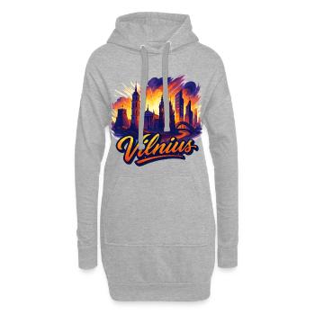 Vilnius Capitale Lituanie Baltique Cadeau - Sweat-shirt à capuche long Femme - gris chiné - Devant