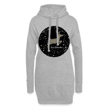renne volant joyeux noël ciel étoilé - Sweat-shirt à capuche long Femme - gris chiné - Devant