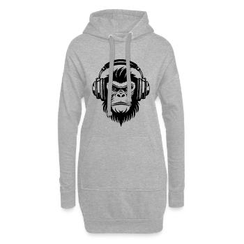 Rock Monkey Head Party Groove Edition Chemise - Sweat-shirt à capuche long Femme - gris chiné - Devant