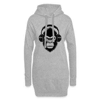 Metal Monkey Head Headbanger Sound Shirt - Hoodie Dress - heather grey - Front