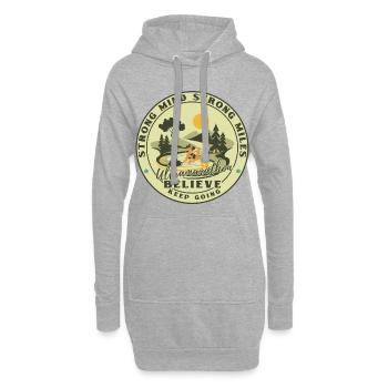Ultramarathon Traillrunnermotiv  - Hoodie-Kleid - Grau meliert - Vorne