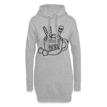 Mug Halloween Sketch – Fantômes, gaufres et cuillères - Sweat-shirt à capuche long Femme - gris chiné - Devant