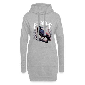 F-CAW-F Krähe – Rabe Sarkasmus Gothic Design - Hoodie-Kleid - Grau meliert - Vorne