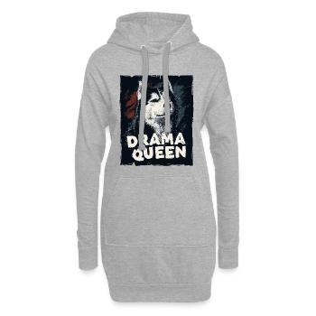Reine du drame husky - Sweat-shirt à capuche long Femme - gris chiné - Devant