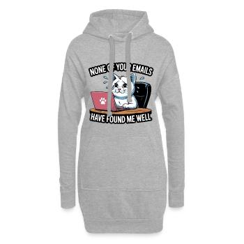 Aucun de vos e-mails ne m’a trouvé en bonne santé - Cat - Sweat-shirt à capuche long Femme - gris chiné - Devant