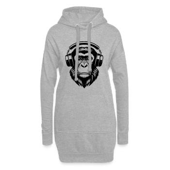 Chemise d’art minimaliste Monkey Head Lines Edition - Sweat-shirt à capuche long Femme - gris chiné - Devant