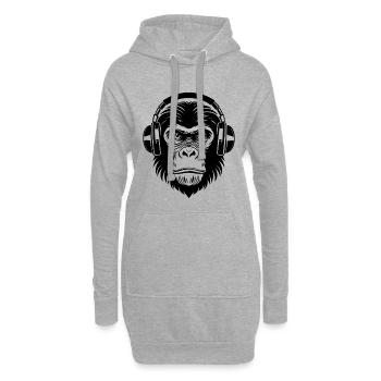 Chemise Monkey Head Graffiti Streetstyle Beat Edition - Sweat-shirt à capuche long Femme - gris chiné - Devant