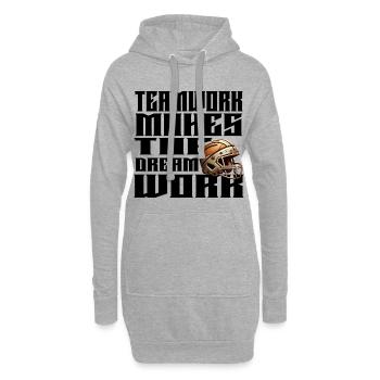 Casque de football vintage style bronze citation de motivation - Sweat-shirt à capuche long Femme - gris chiné - Devant