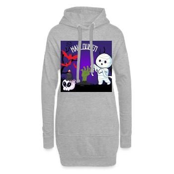 Mignon Halloween Momie et Zombie Main - Sweat-shirt à capuche long Femme - gris chiné - Devant