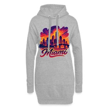 Miami Stadt Magic City Silhouette Skyline Geschenk - Hoodie-Kleid - Grau meliert - Vorne