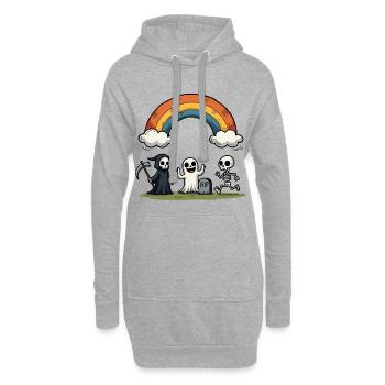 Tod & Freunde Halloween Regenbogen-Szene - Hoodie-Kleid - Grau meliert - Vorne