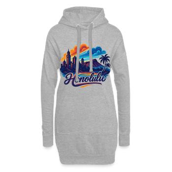 Honolulu Waikiki Hauptstadt Hawaii Aloha Geschenk - Hoodie-Kleid - Grau meliert - Vorne