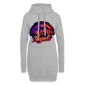 Neapel Stadt Italien Napoli Silhouette Geschenk - Hoodie-Kleid - Grau meliert - Vorne