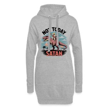 Nicht heute, Satan - Lustiger Jesus T-Shirt - Hoodie-Kleid - Grau meliert - Vorne