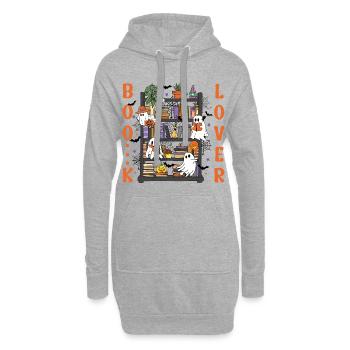 Étagère fantôme d’Halloween - Sweat-shirt à capuche long Femme - gris chiné - Devant
