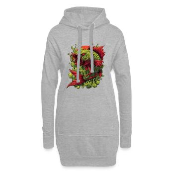 Smaragd-Koi-Wut-Spritzer - Hoodie-Kleid - Grau meliert - Vorne