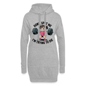 Ne me repère pas, j’essaie de mourir - Funny Gym Anime - Sweat-shirt à capuche long Femme - gris chiné - Devant