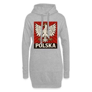 Polen Polska Adler Flagge Fahne episch Geschenk - Hoodie-Kleid - Grau meliert - Vorne