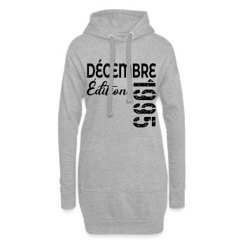 Joyeaux 31e Anniversaire Décembre 1995 - Sweat-shirt à capuche long Femme - gris chiné - Devant