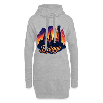 Ville de Bruges Belgique Cadeau au coucher du soleil - Sweat-shirt à capuche long Femme - gris chiné - Devant