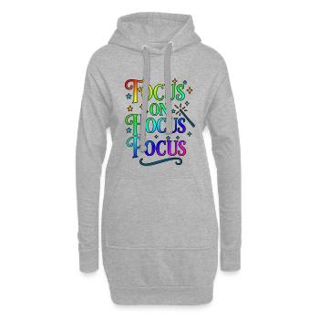 Immer den Fokus auf Hokus Pokus - Hoodie-Kleid - Grau meliert - Vorne