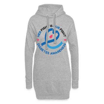Votre combat est notre combat – Sensibilisation au diabète - Sweat-shirt à capuche long Femme - gris chiné - Devant