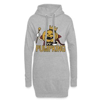 Kürbis - Halloween 2025 - Hoodie-Kleid - Grau meliert - Vorne