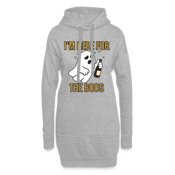 Hier für die Buhrufe - Halloween 2025 - Hoodie-Kleid - Grau meliert - Vorne