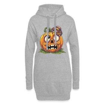 Funny Surprise Pumpkin and Halloween Spider - Hoodie Dress - heather grey - Front