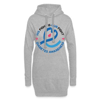 Son combat est notre combat - Sensibilisation au diabète - Sweat-shirt à capuche long Femme - gris chiné - Devant